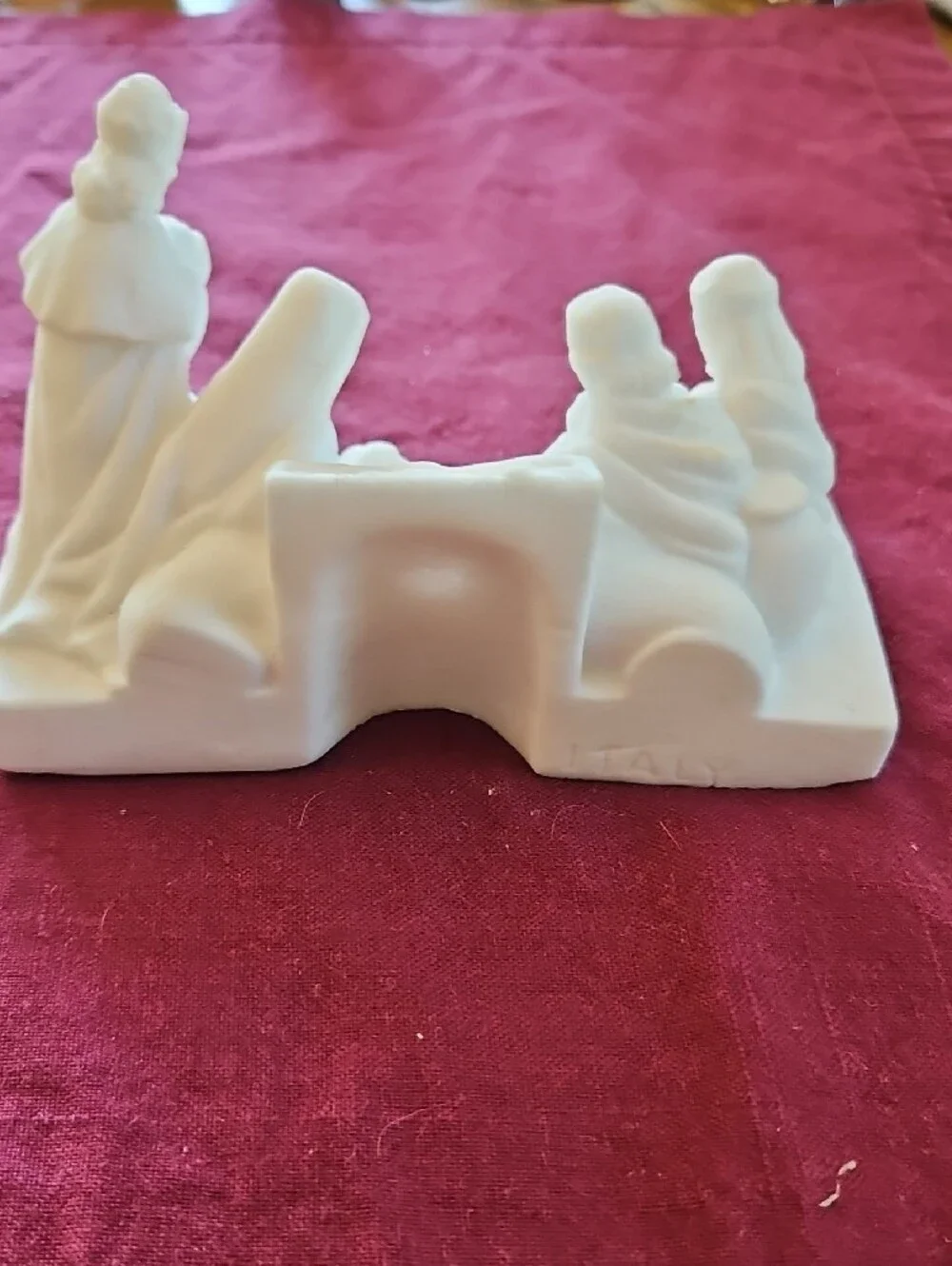 White Ceramic Nativity Scene Figurine